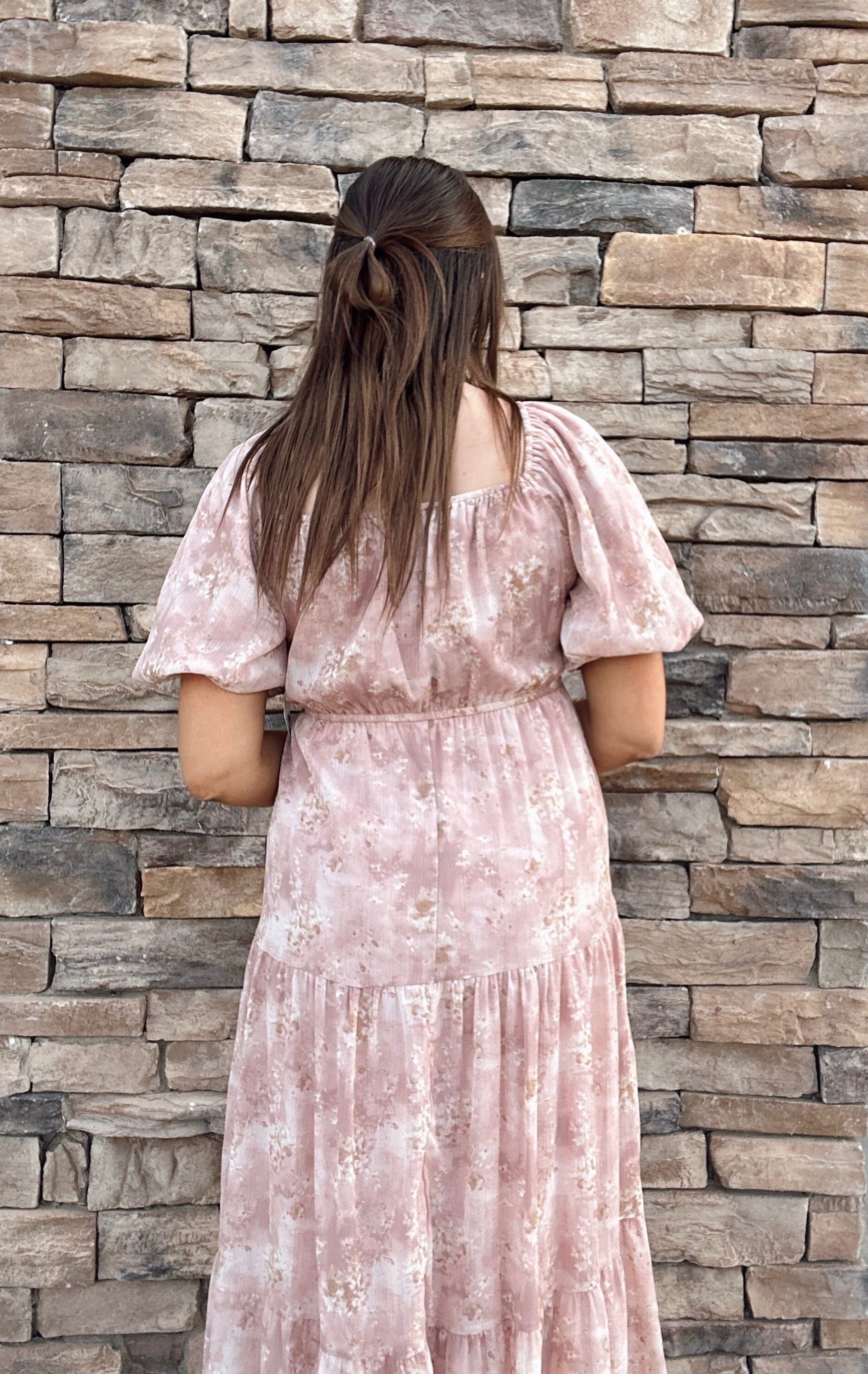 Francine Modest Midi in Blush Multi