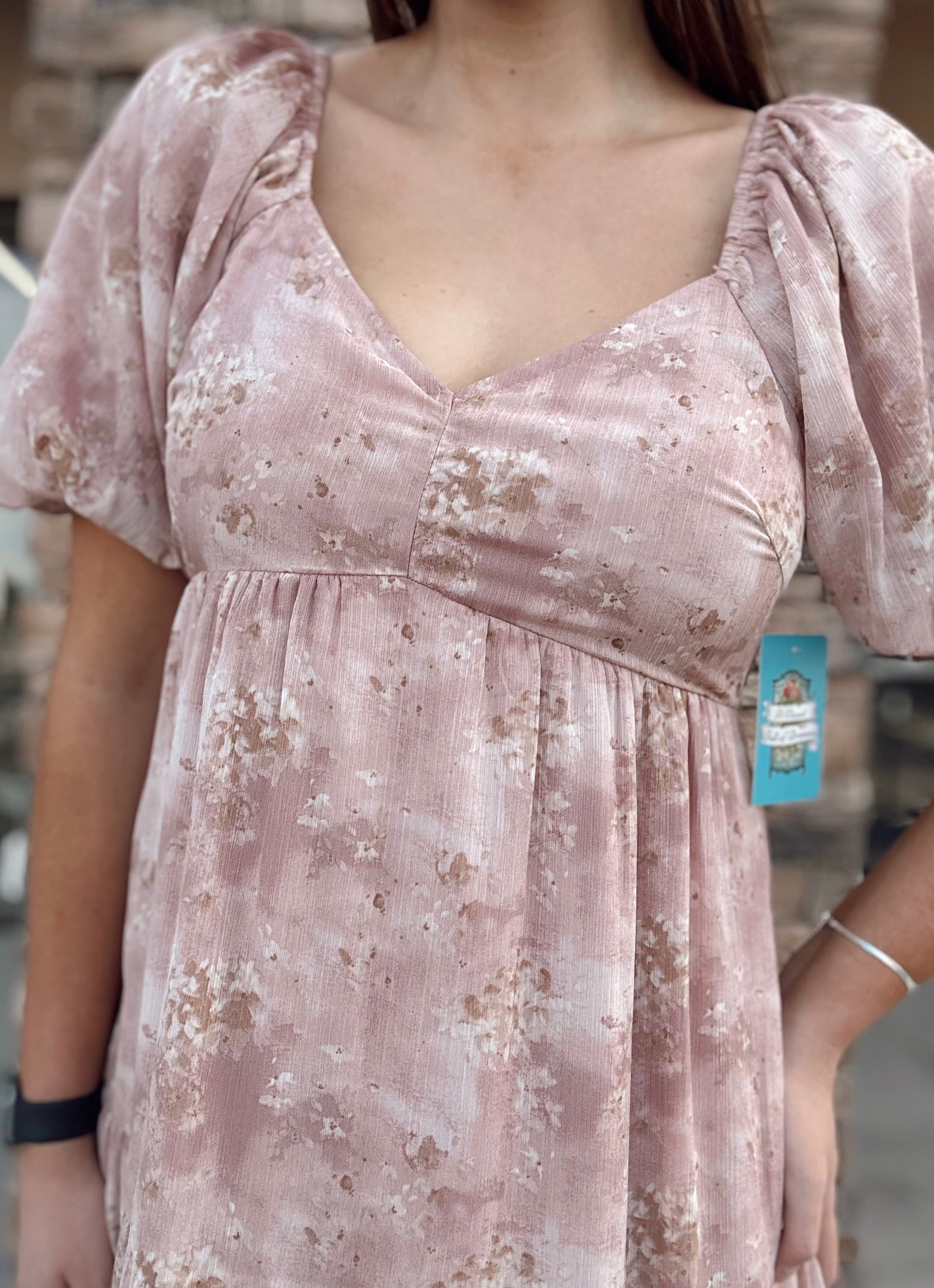 Francine Modest Midi in Blush Multi