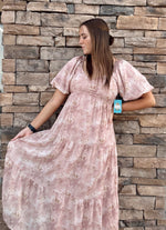 Francine Modest Midi in Blush Multi