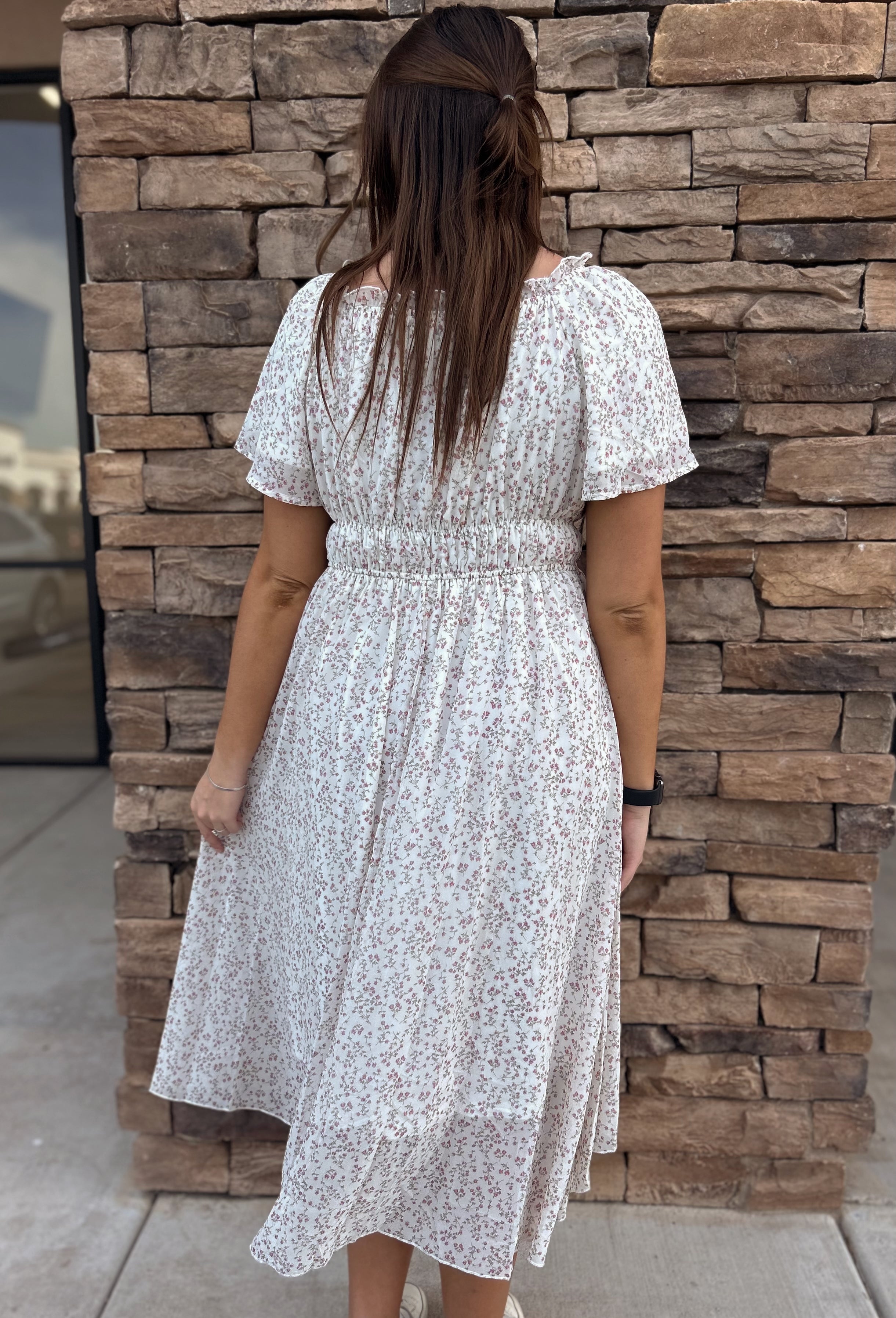 Gayle Modest Maxi in Ivory Multi