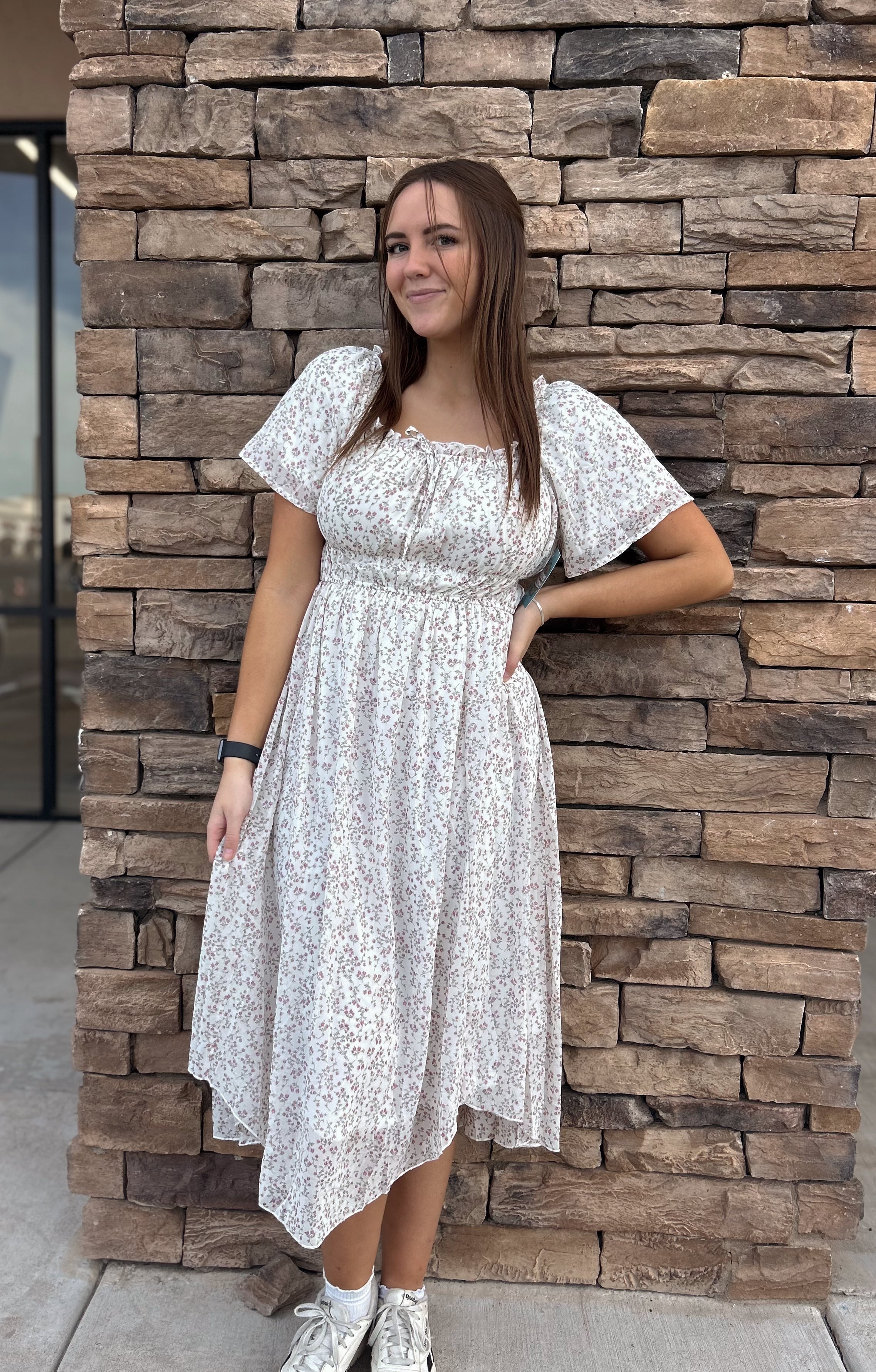 Gayle Modest Maxi in Ivory Multi