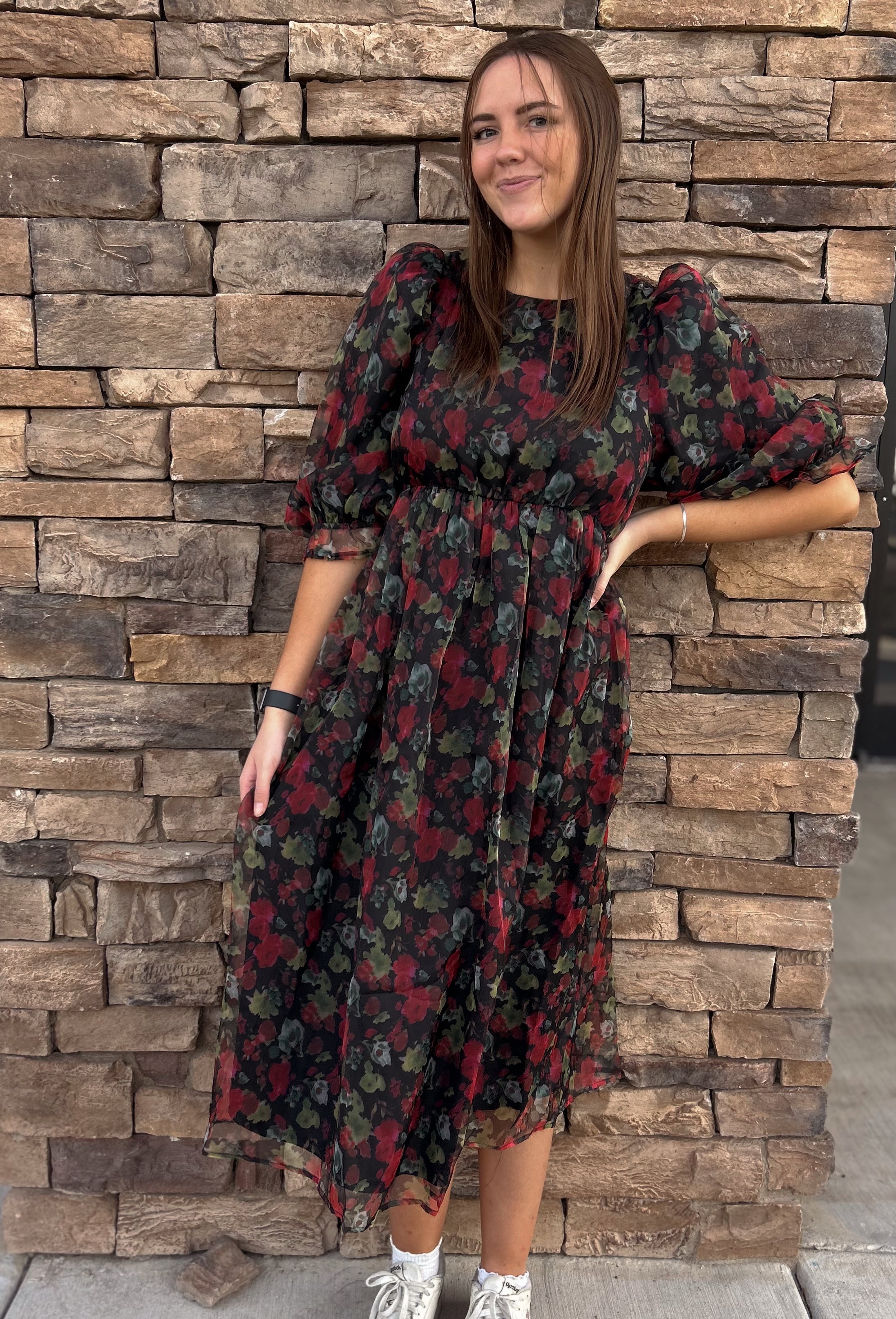 Miley Modest Midi in Black