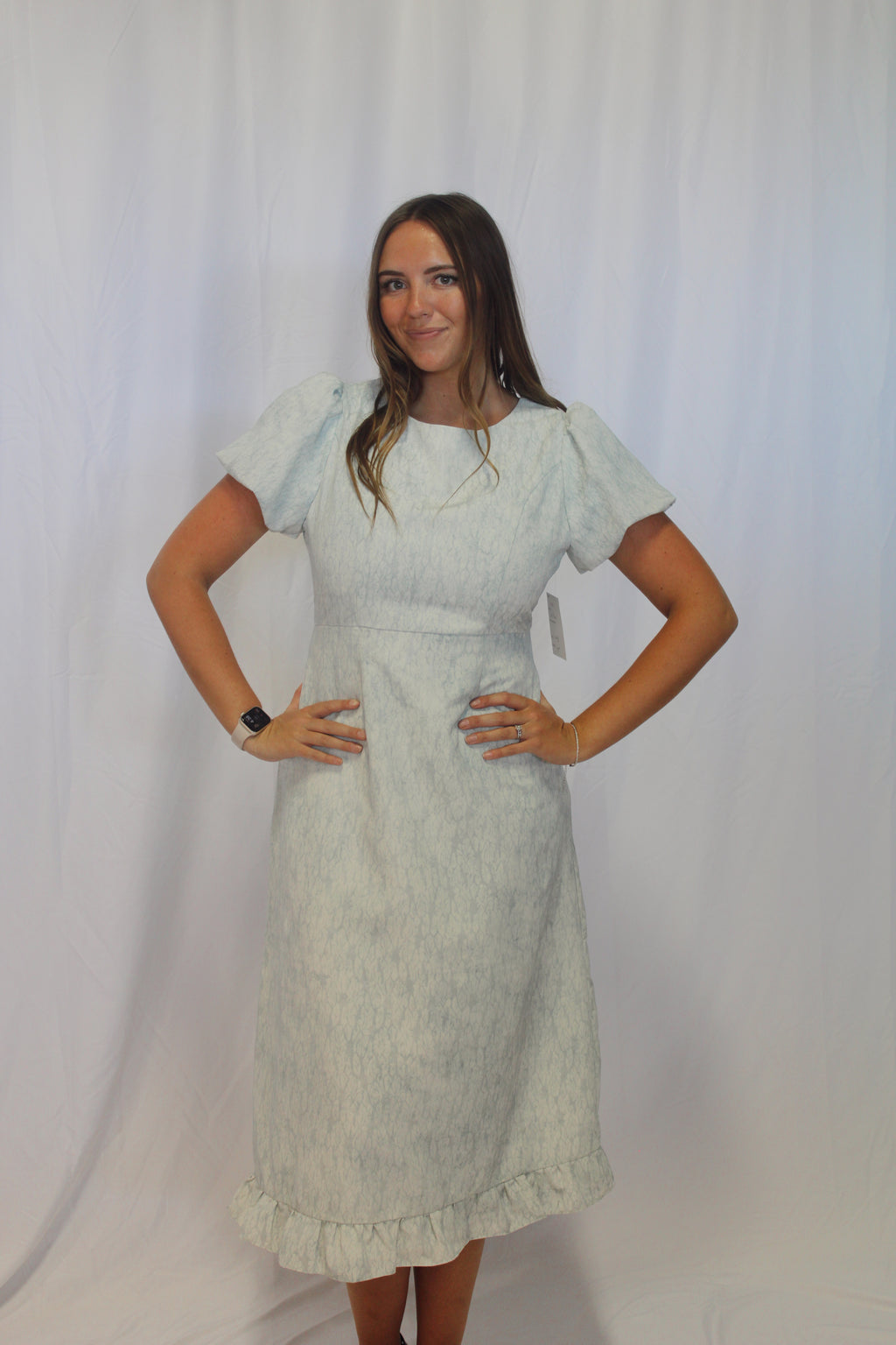 Leila Modest Maxi Dress in Light Blue