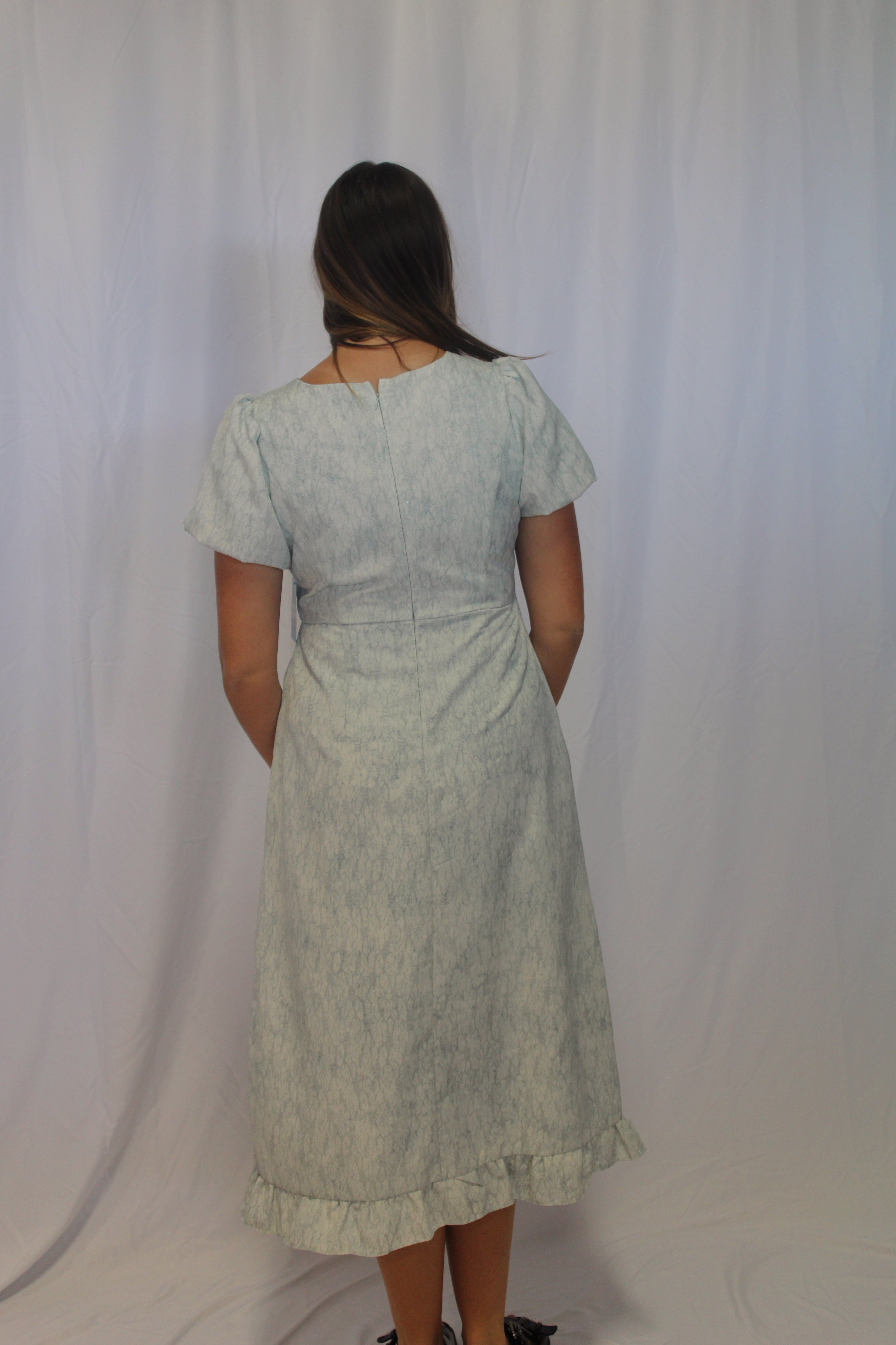 Leila Modest Maxi Dress in Light Blue