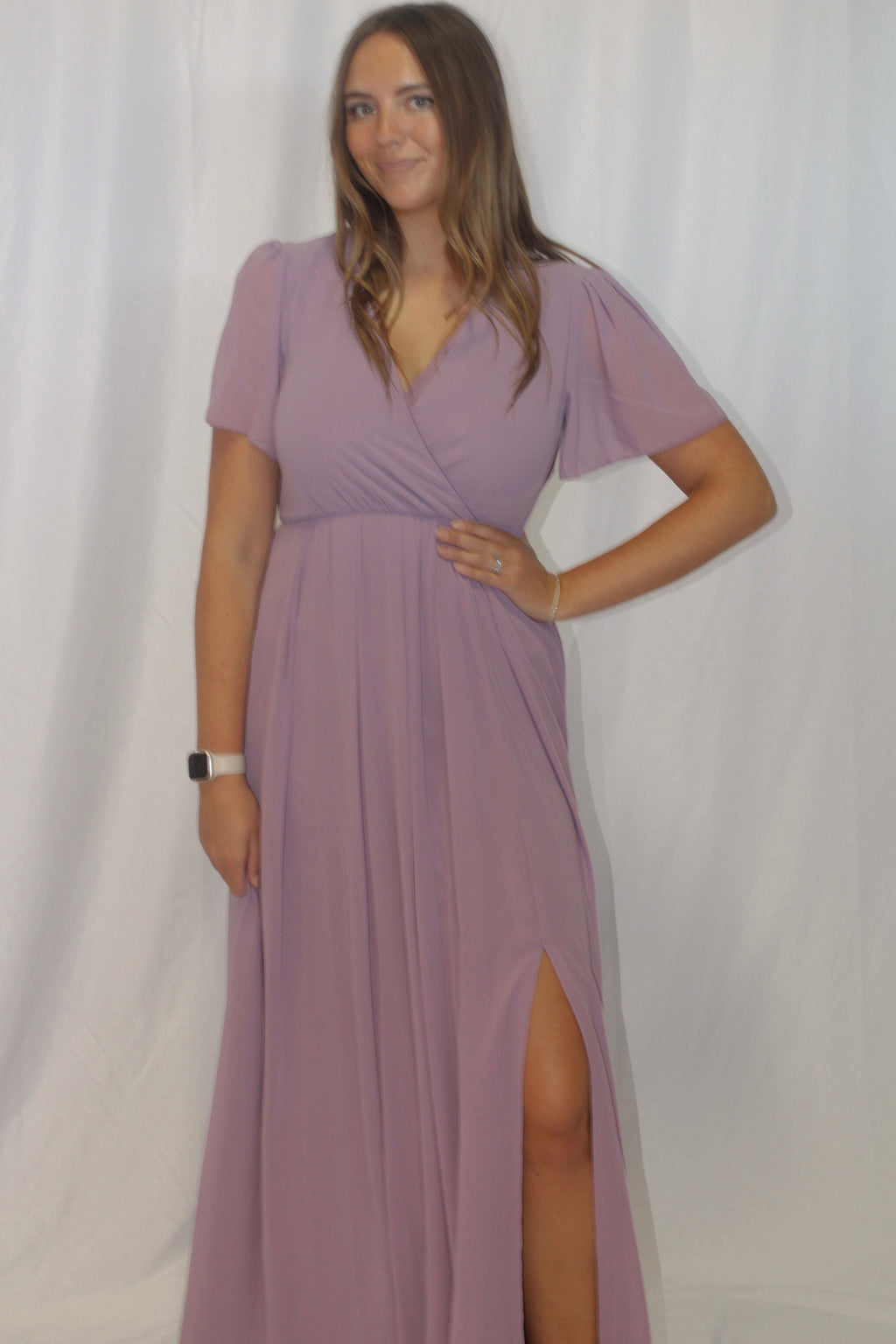 Mya Modest Maxi in Dusty Purple