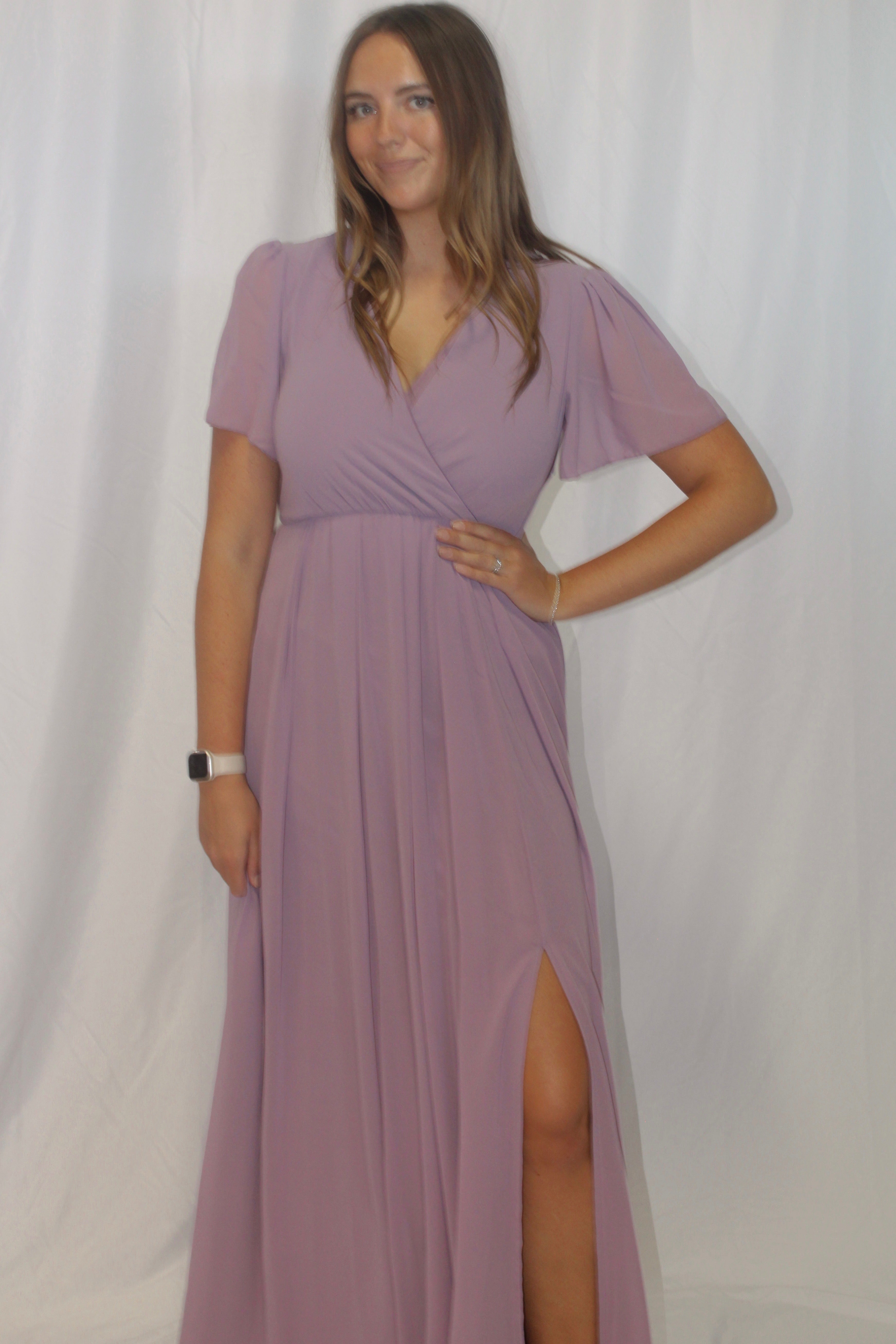 Mya Modest Maxi in Dusty Purple