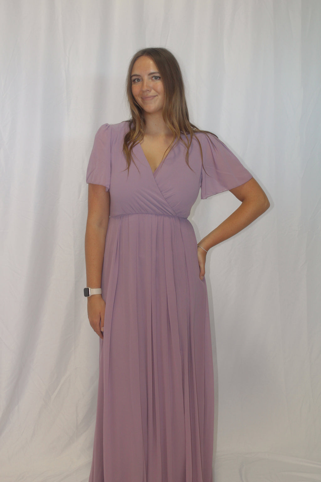 Mya Modest Maxi in Dusty Purple