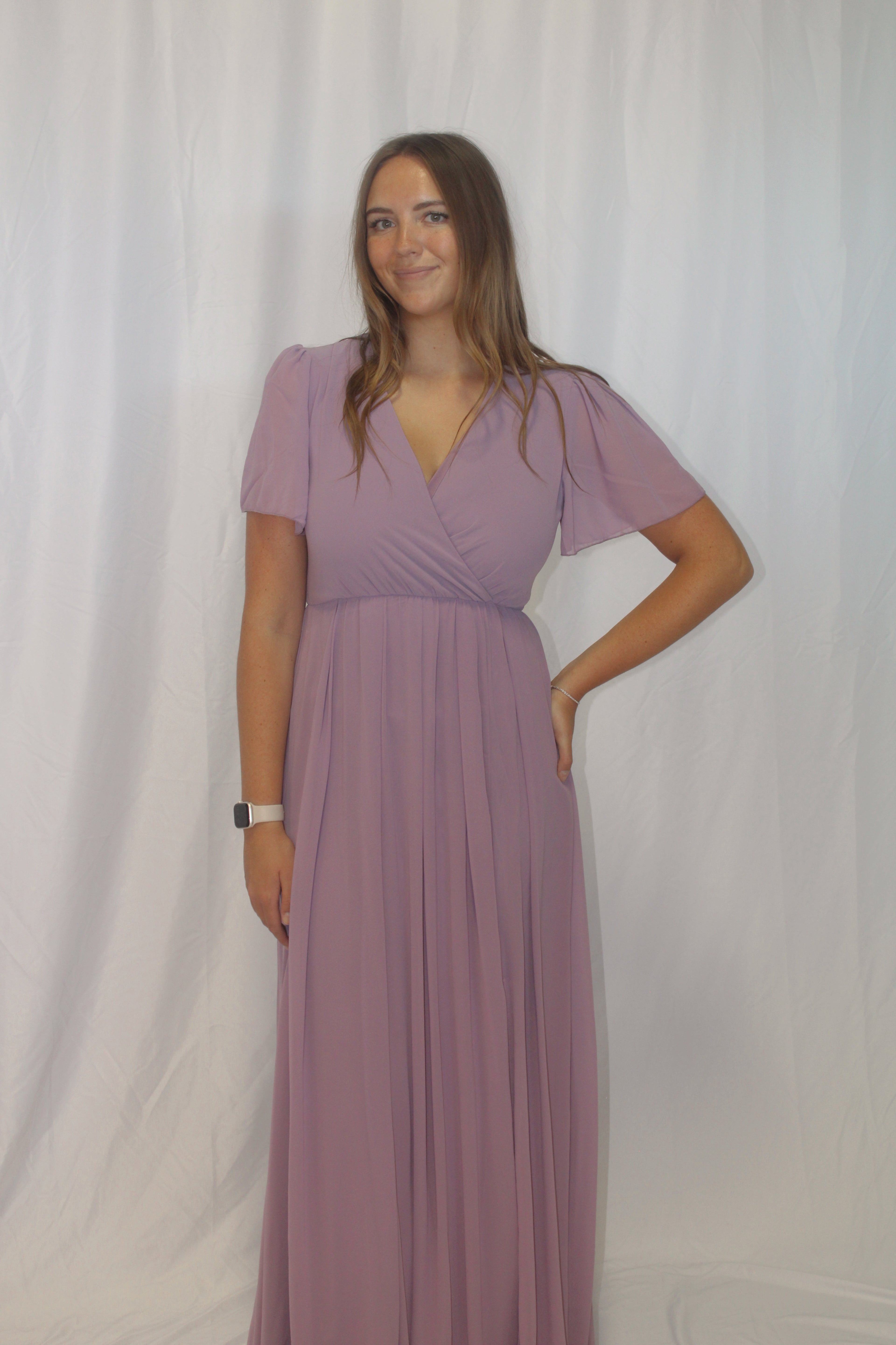 Mya Modest Maxi in Dusty Purple