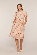 Amaryllis Modest Dress in Ivory/Blush