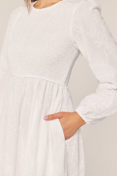 Desiree Modest Temple Dress in White