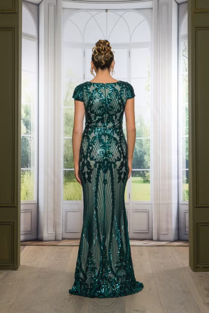 Katrina Modest Dress in Emerald