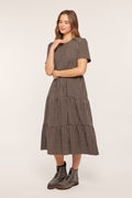 Malia Modest Midi in Ink Black