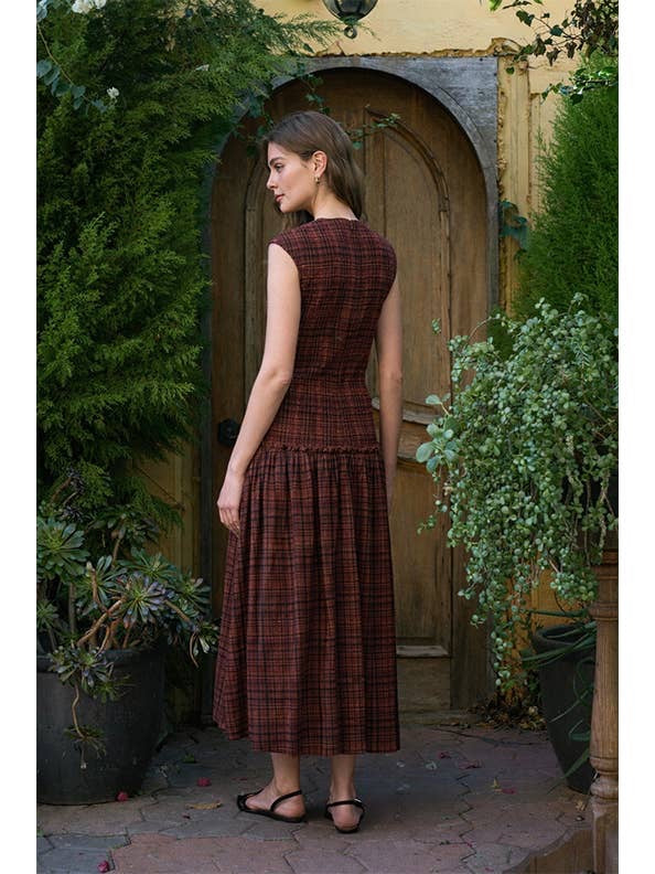 Janalee Modest Midi in Brown Mutli