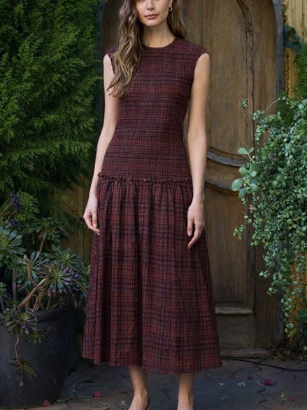 Janalee Modest Midi in Brown Mutli