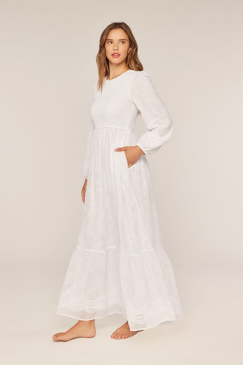 Desiree Modest Temple Dress in White
