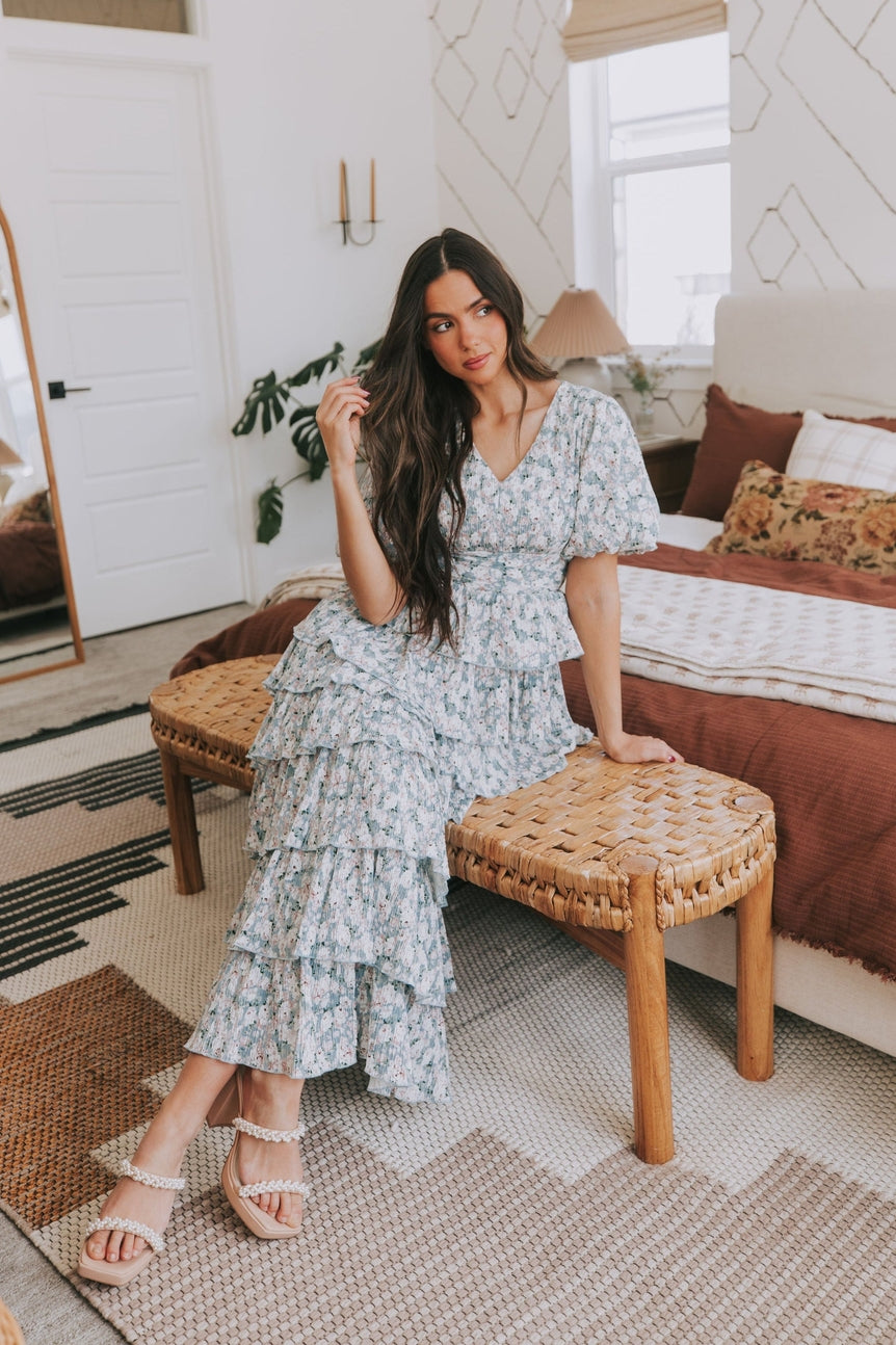 Meredith Modest Maxi in Ash Blue