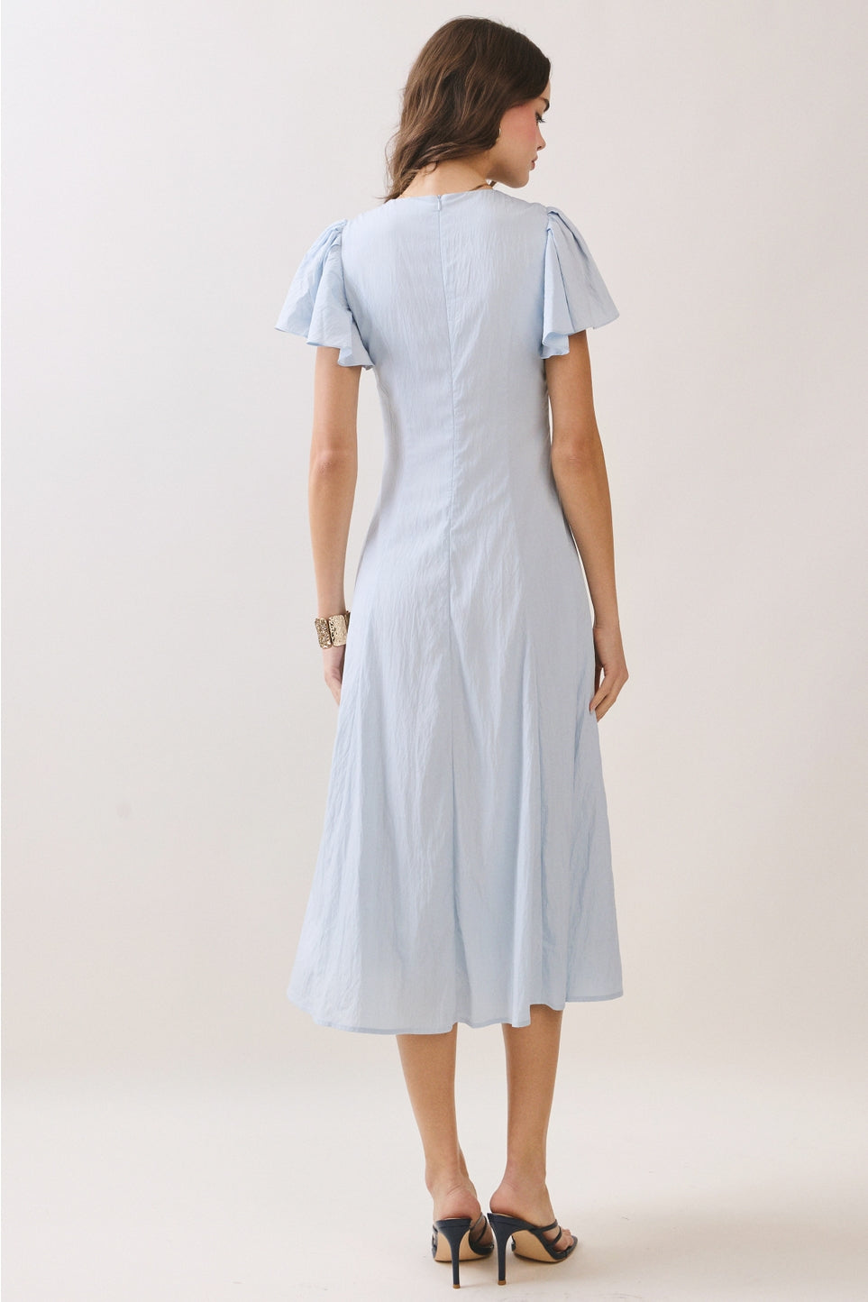 Aubree Modest Midi in Baby Blue