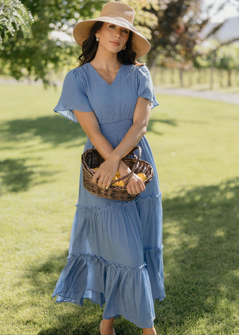 Taylor Modest Maxi in Colony Blue