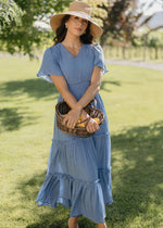 Taylor Modest Maxi in Colony Blue