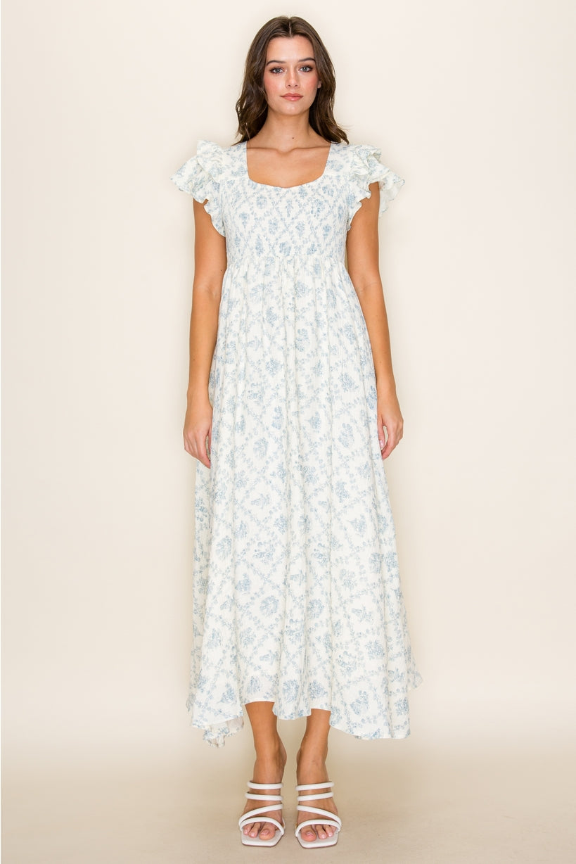 Caroline Maxi Dress in Blue