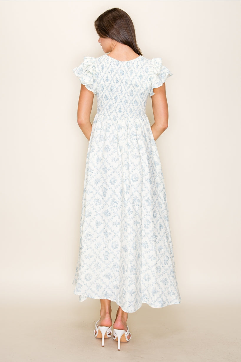 Caroline Maxi Dress in Blue