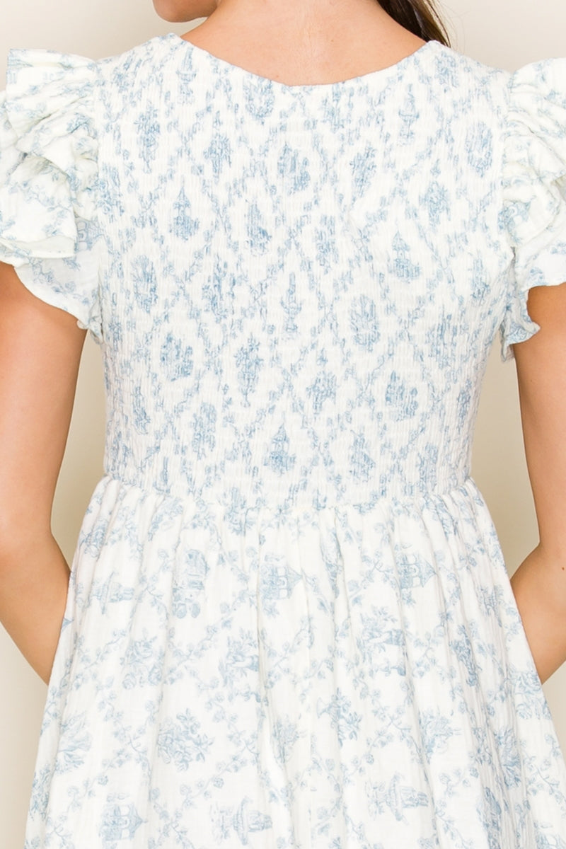 Caroline Maxi Dress in Blue