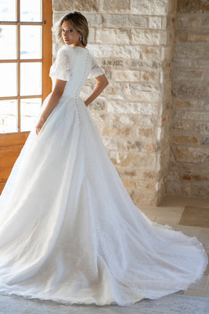 M740 Modest Wedding Dress