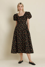 Roseann Modest Midi Dress in Black
