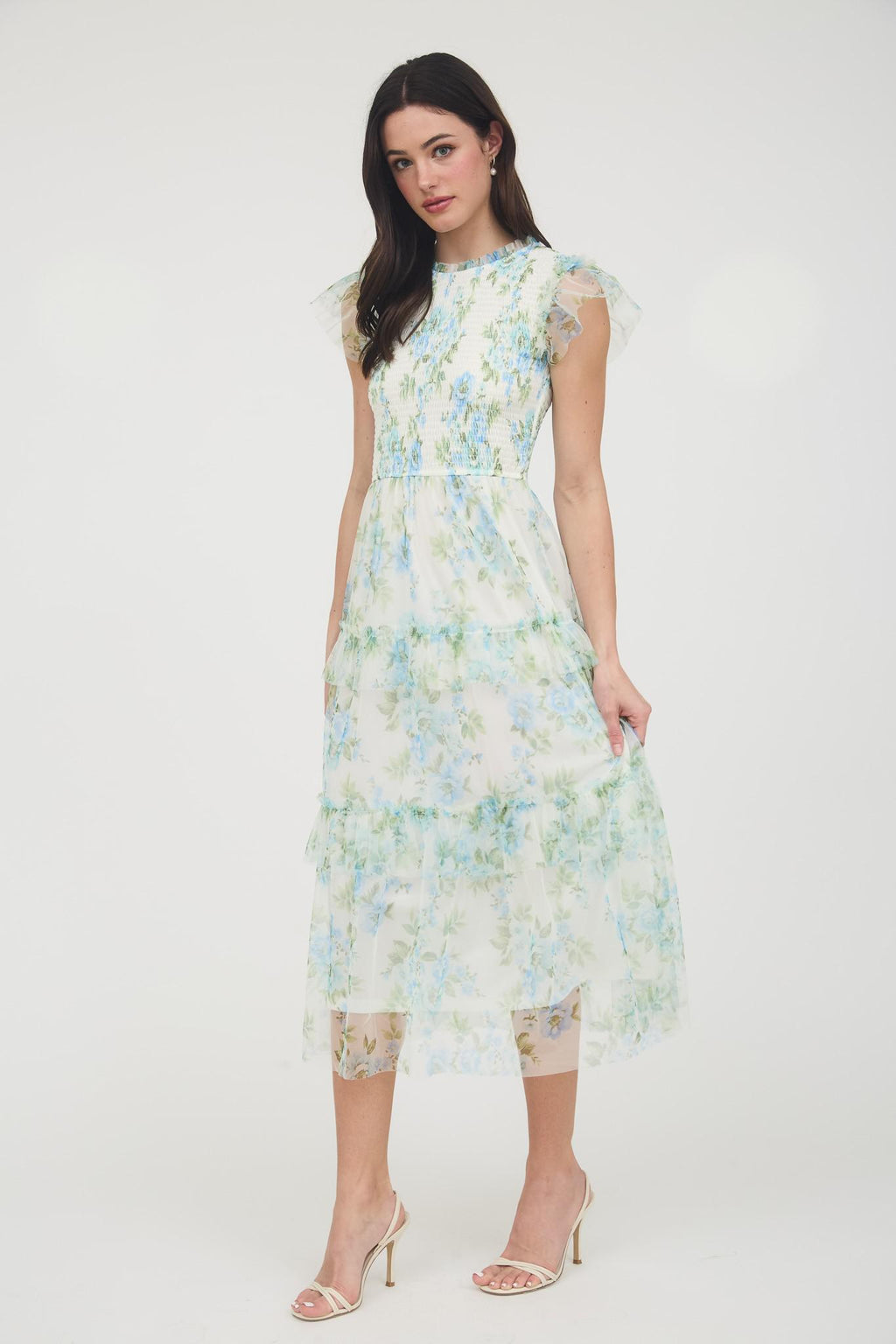 Ida Modest Midi in Blue Multi