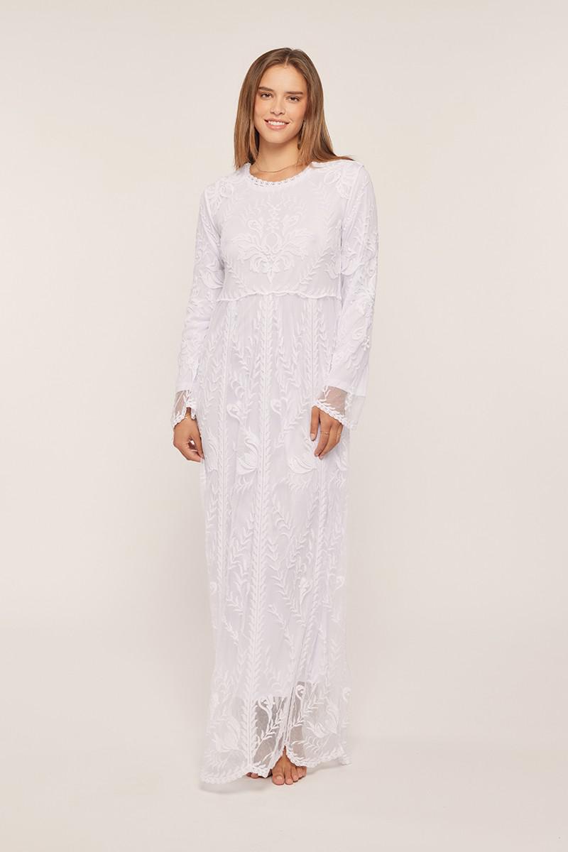 Sandy Embroidered Temple Dress