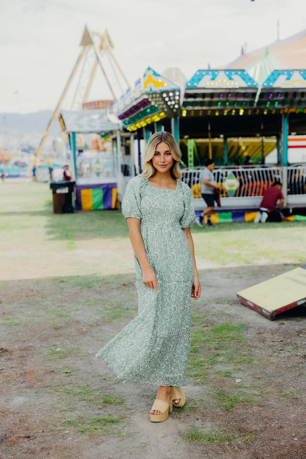 Indigo Modest Dress in Inked Moss