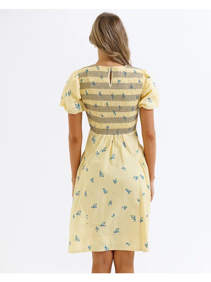 Goldie Modest Dress in Spring Blooms