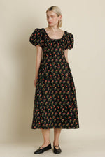 Roseann Modest Midi Dress in Black