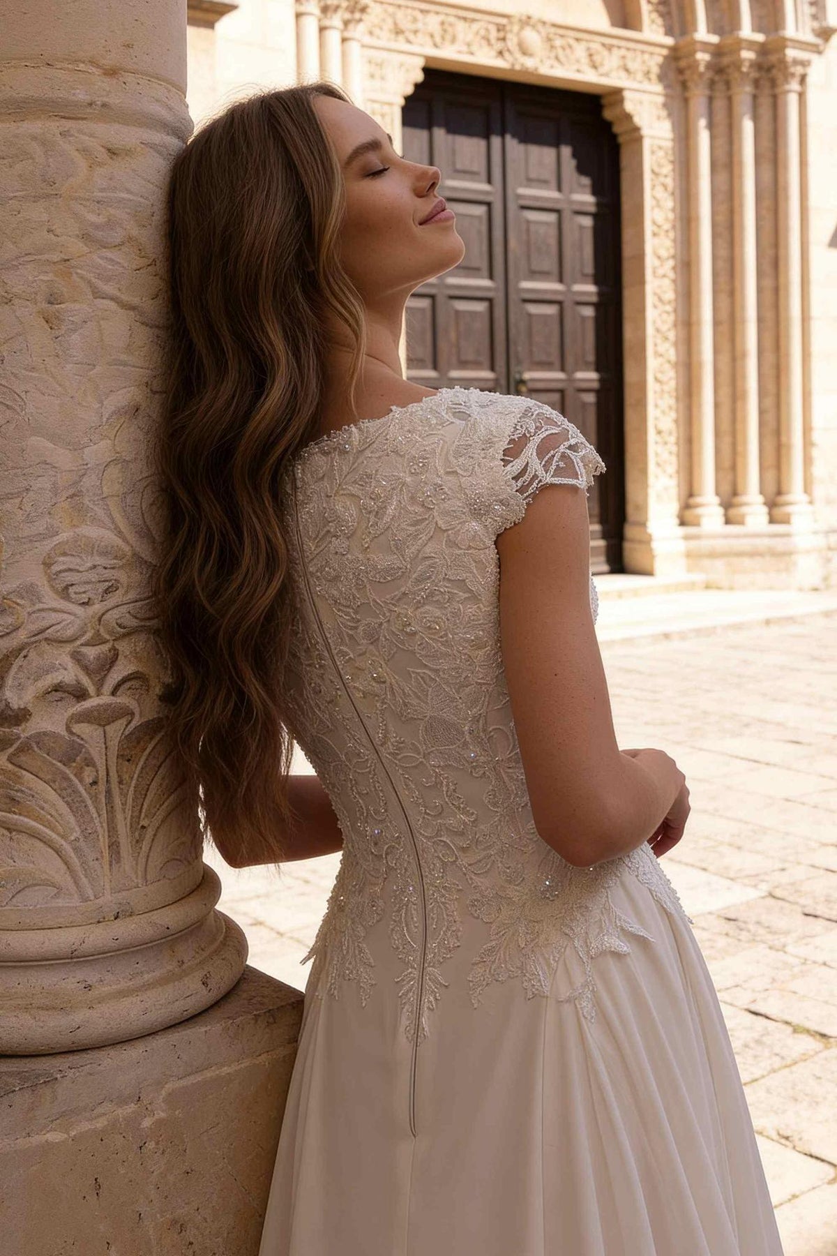 8435 Modest Wedding Dress
