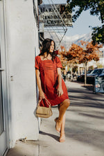 Saylor Modest Dress in Berrywood