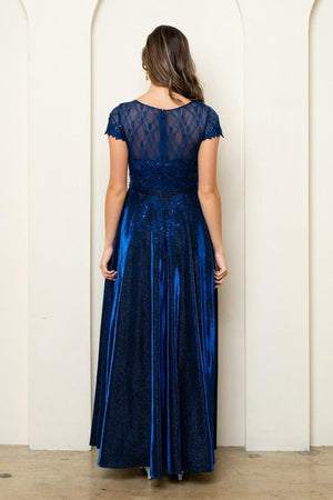 Calliope Modest Prom Dress in Navy