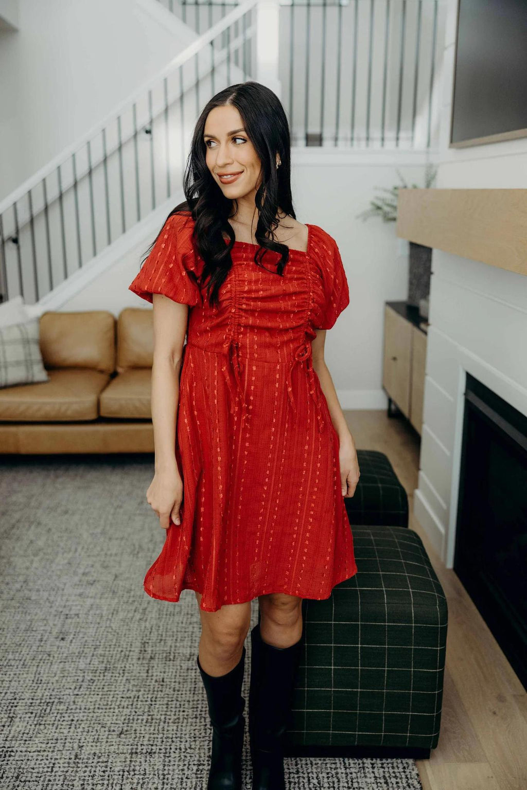 Saylor Modest Dress in Berrywood