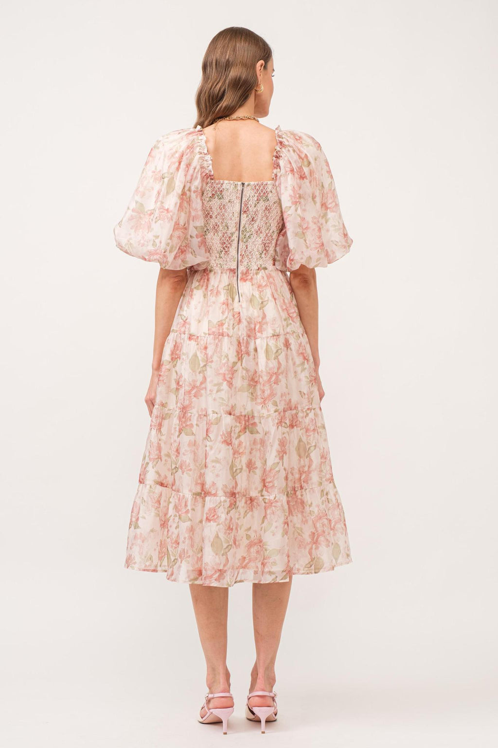 Margot Modest Midi in Peach