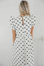 Rumi Modest Dress in Ivory Bows