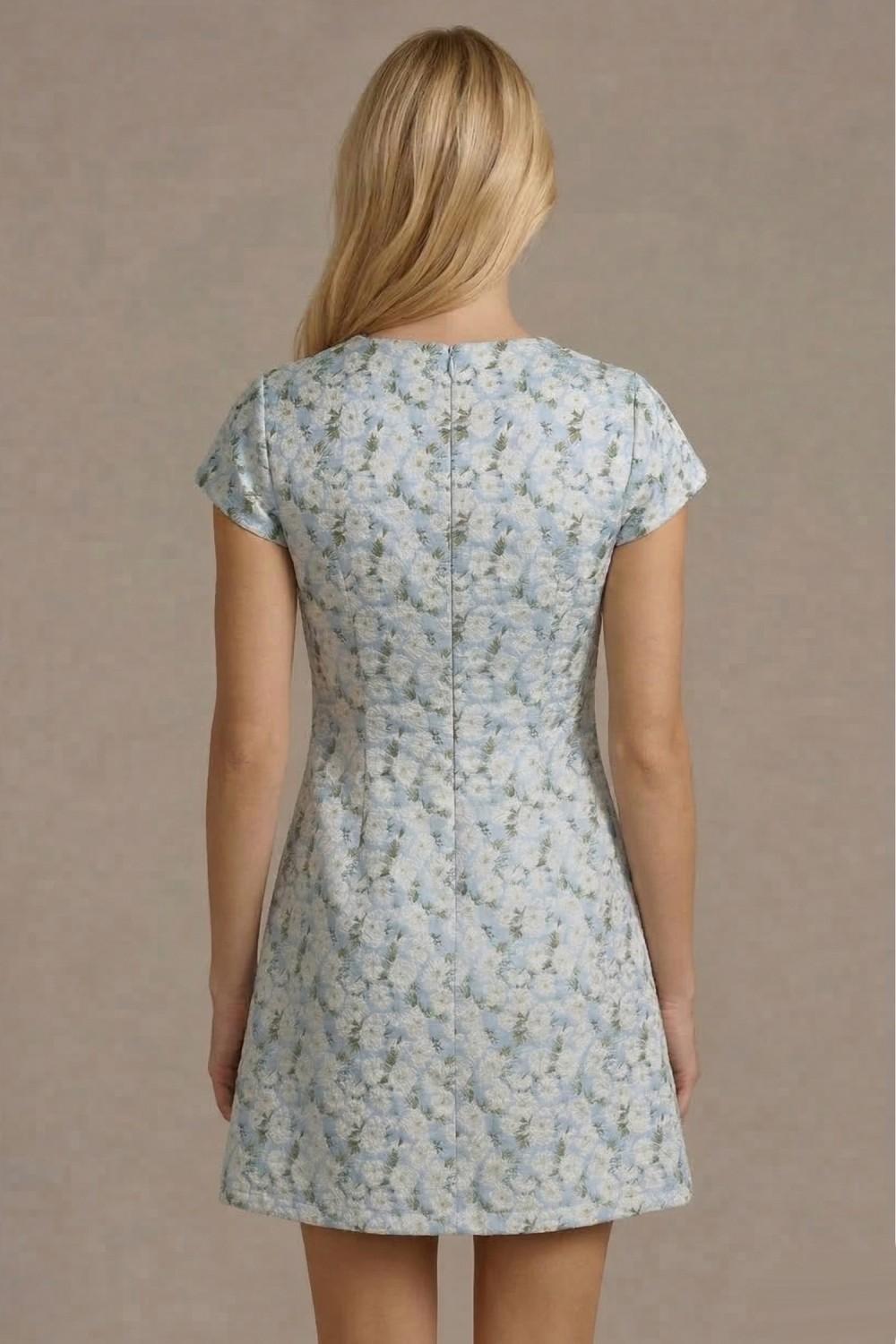 Janica Modest Mini in Lt. Blue/White