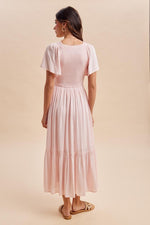Eleanor Modest Dress in Pale Pink
