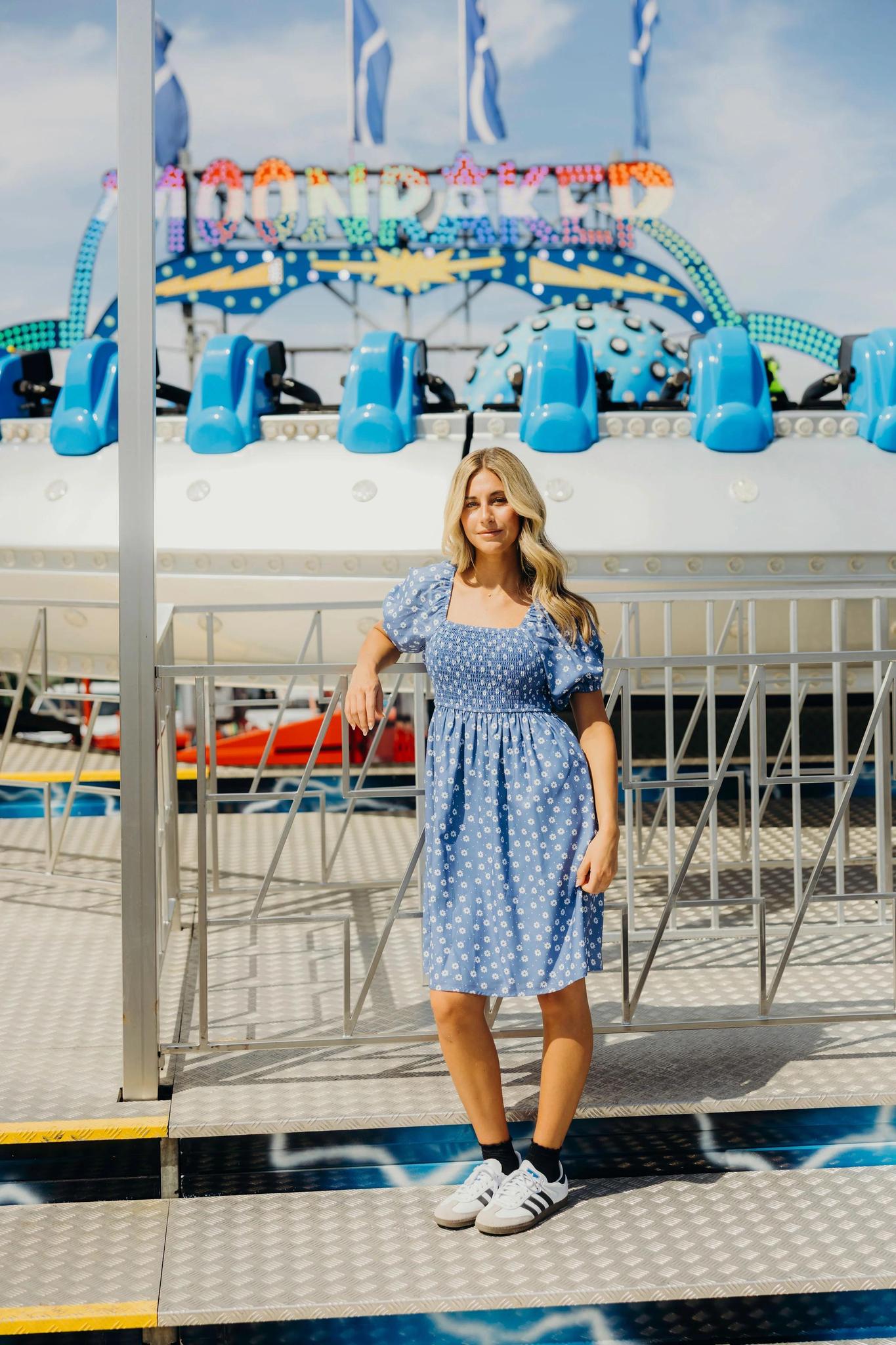 Kimberly Modest Dress in Dusty Bloomline