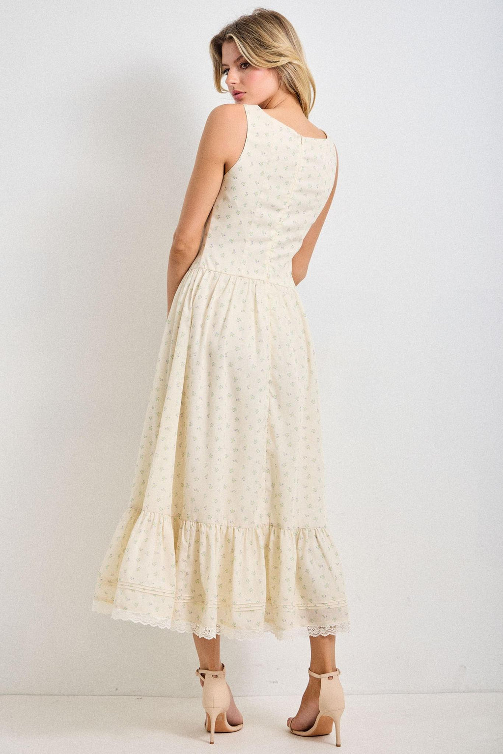 Quinton Midi Dress in Yellow Multi