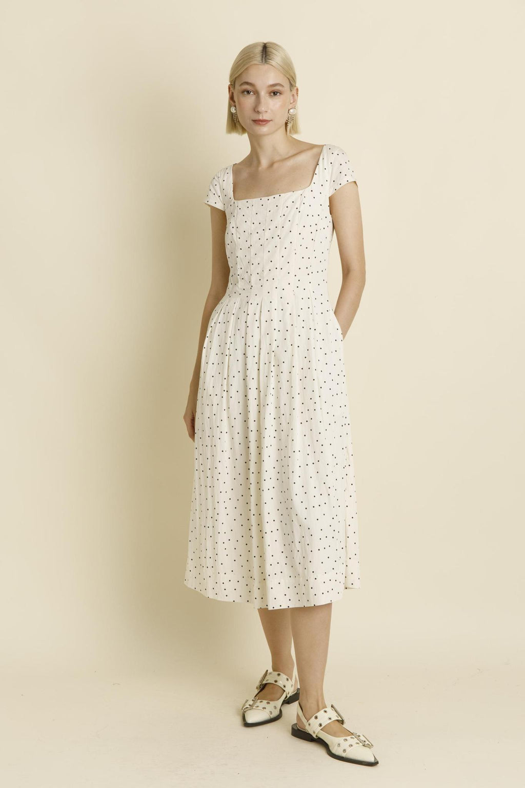 Taiya Modest Midi in Ivory