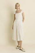 Taiya Modest Midi in Ivory