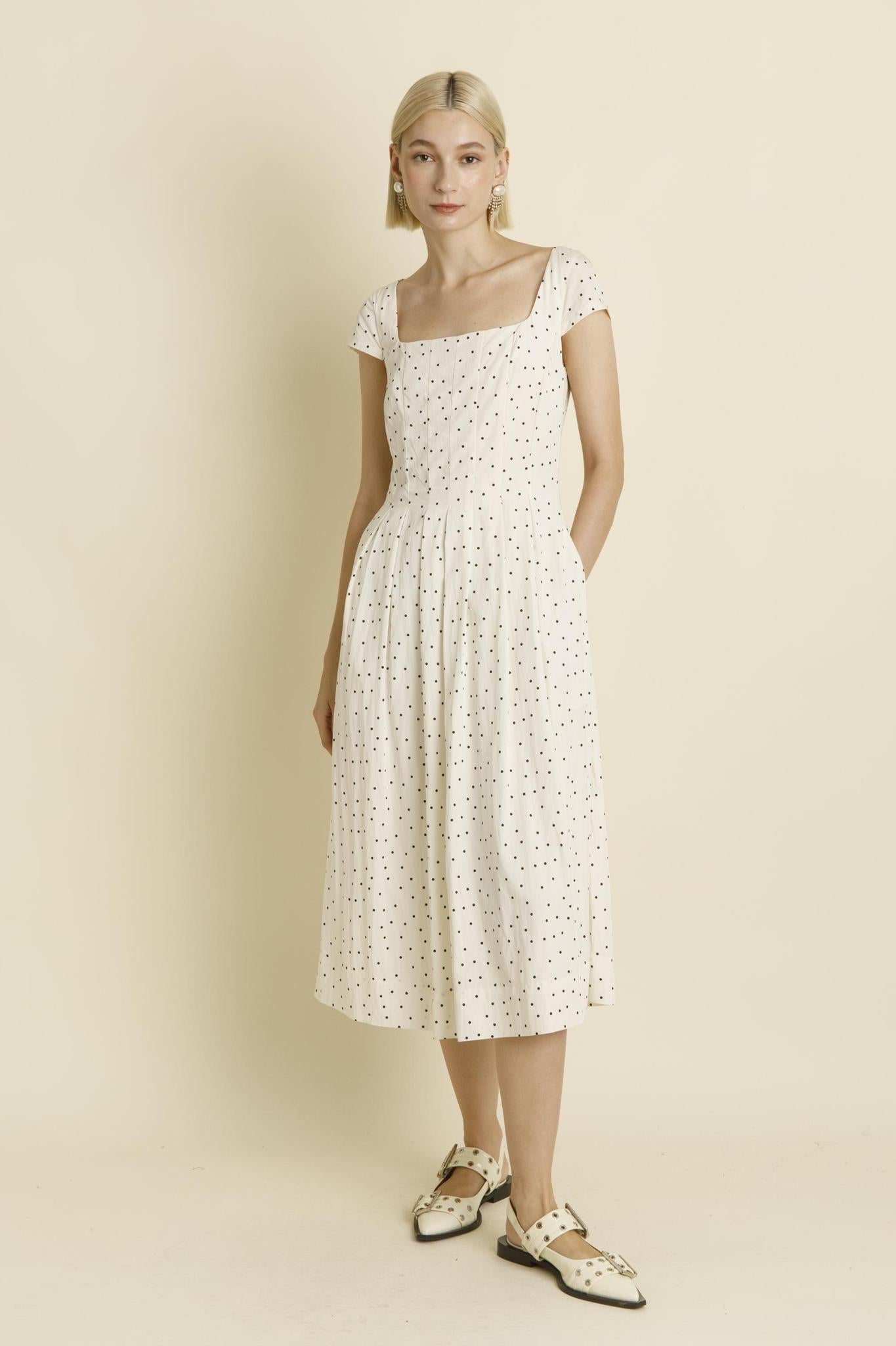 Taiya Modest Midi in Ivory
