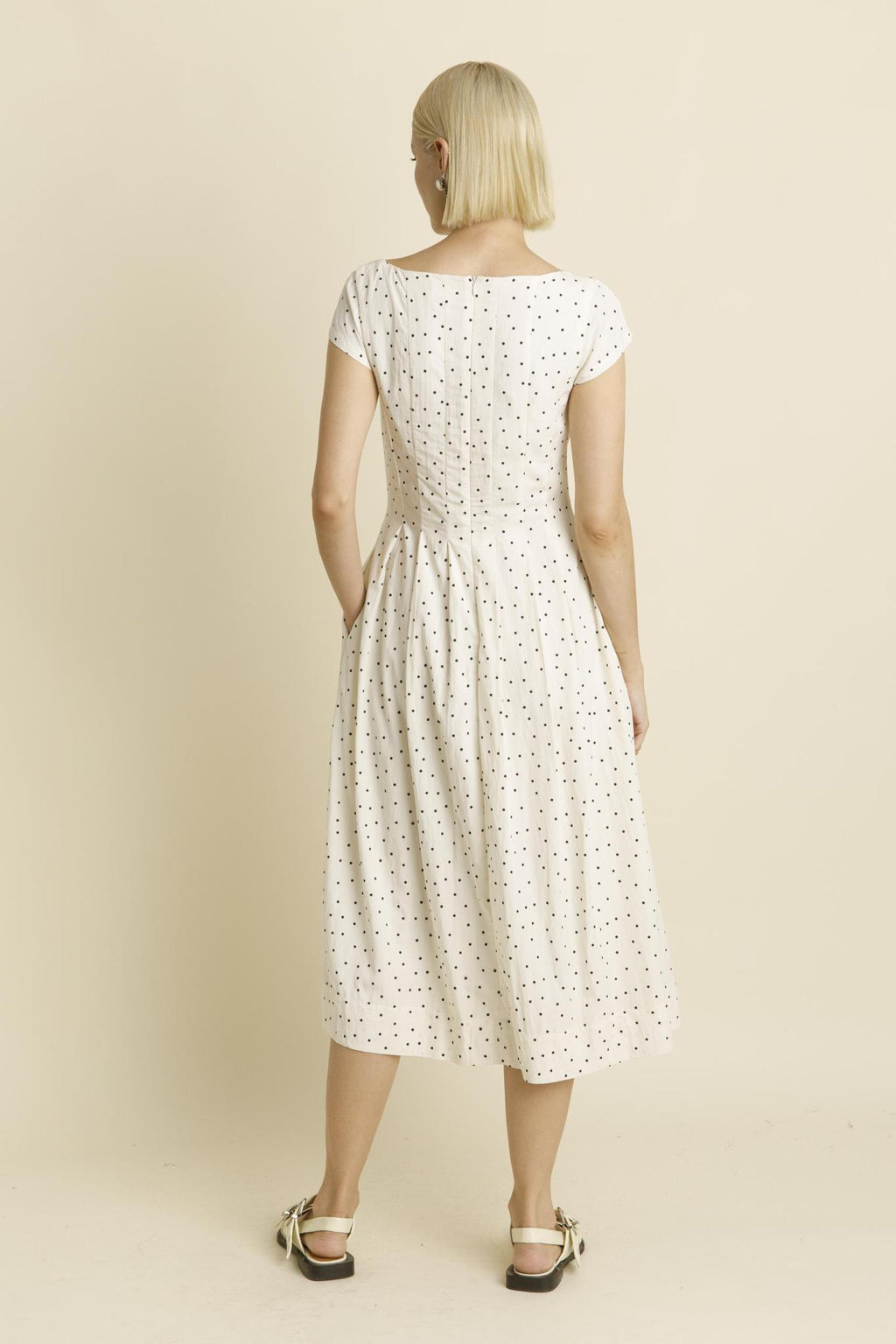 Taiya Modest Midi in Ivory