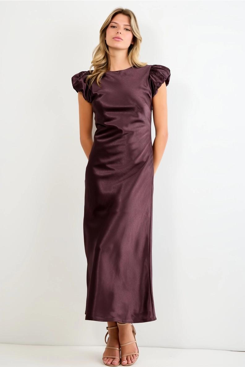 Tris Modest Midi in Dark Mahogany