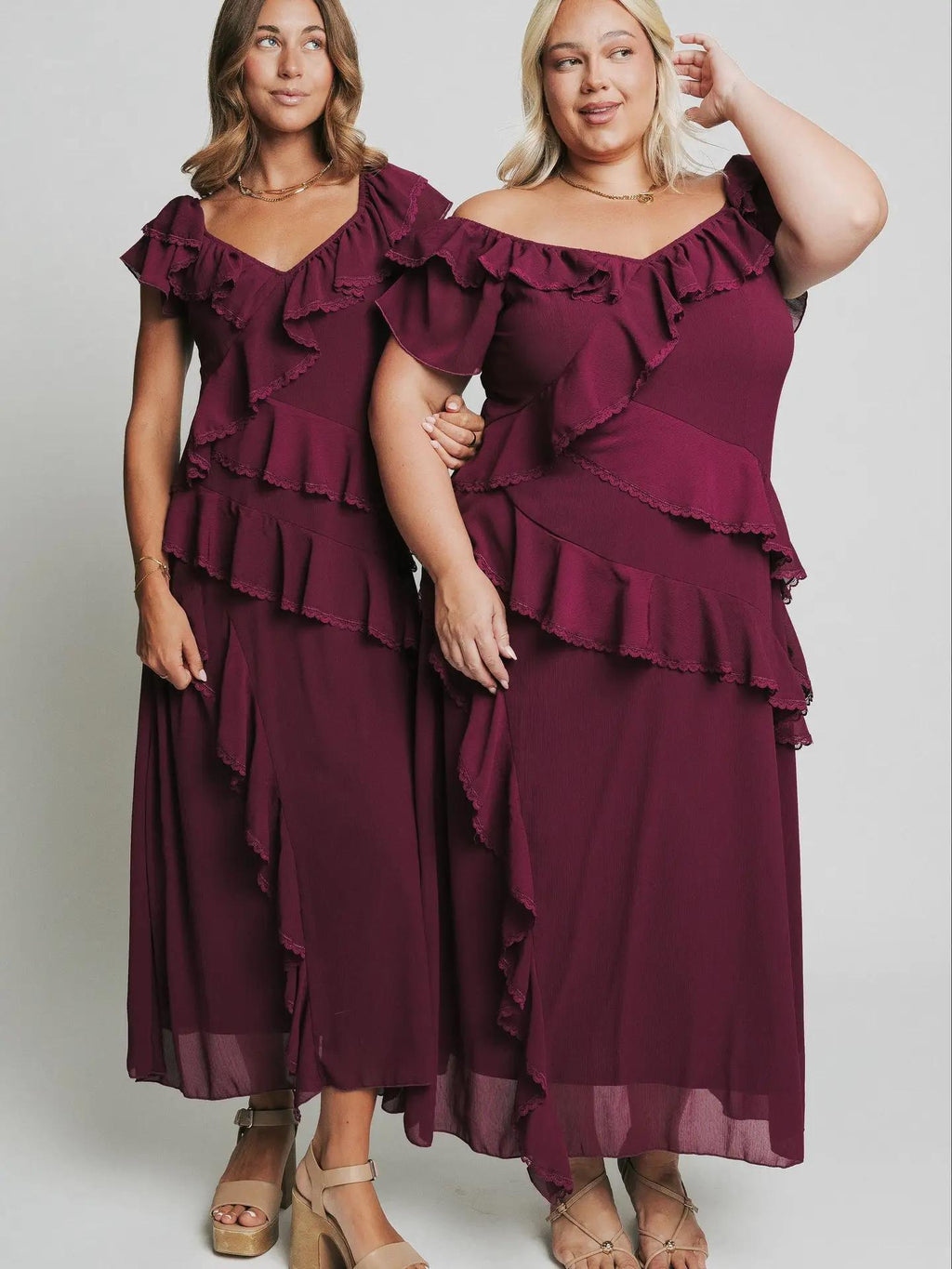 Rozina Maxi Dress in Burgundy