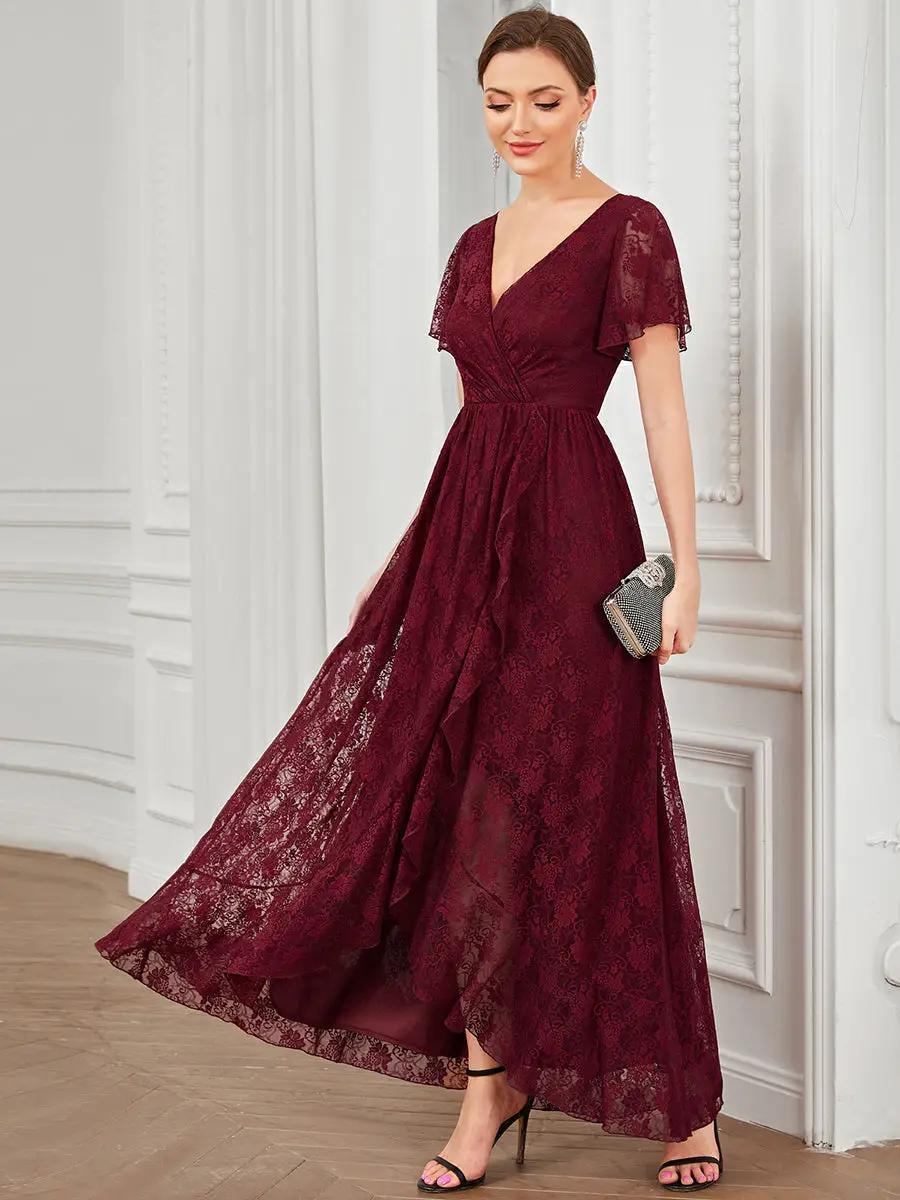 Elodie Modest Maxi in Burgundy